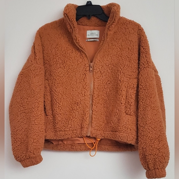 Urban Outfitters Jackets & Blazers - Urban Outfitters Orange Fuzzy Jacket